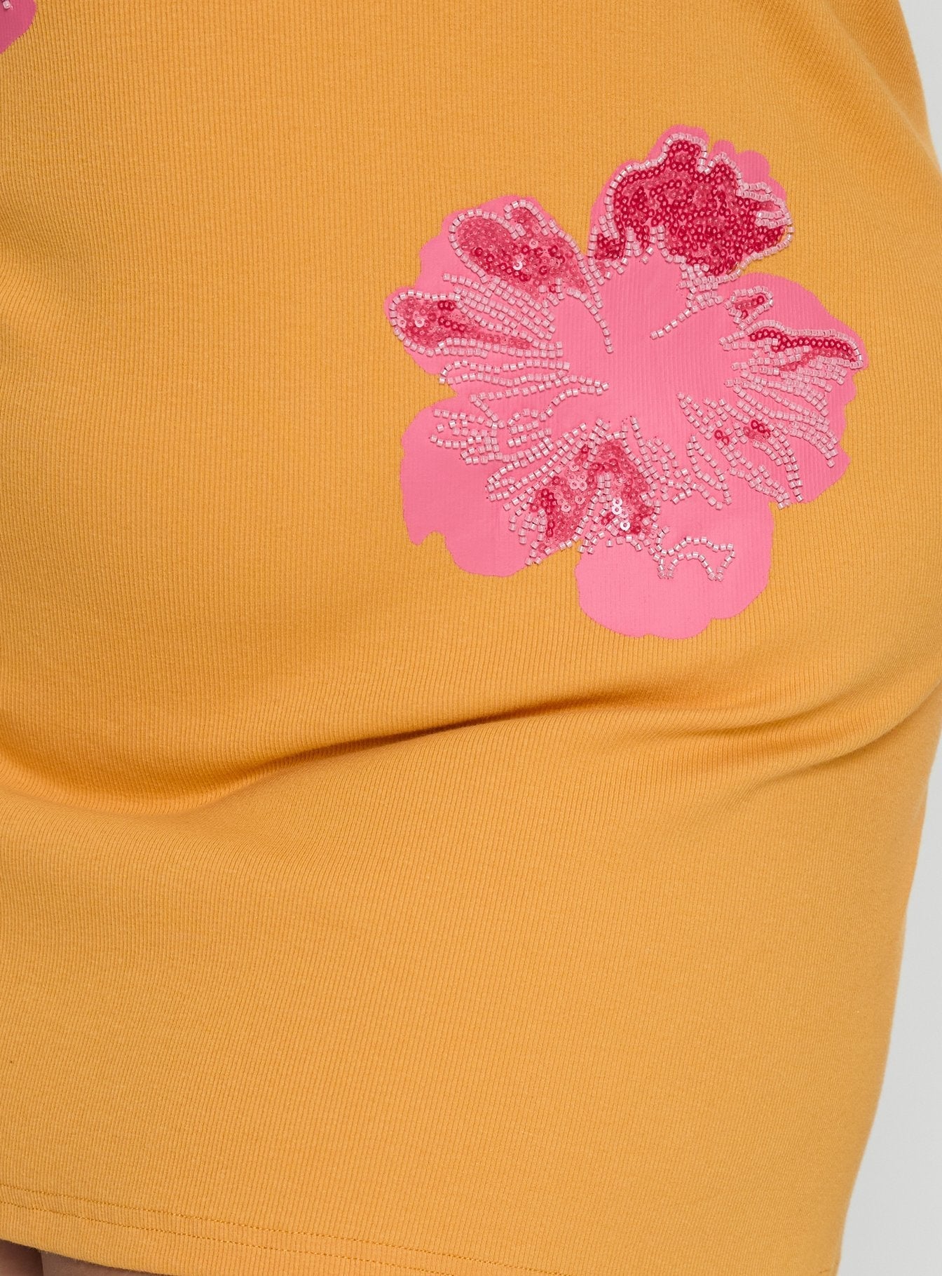 Admiration Bead Detail Mini Dress Orange Curve
