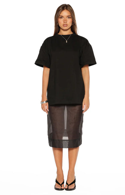 Alba Plain Black Tee