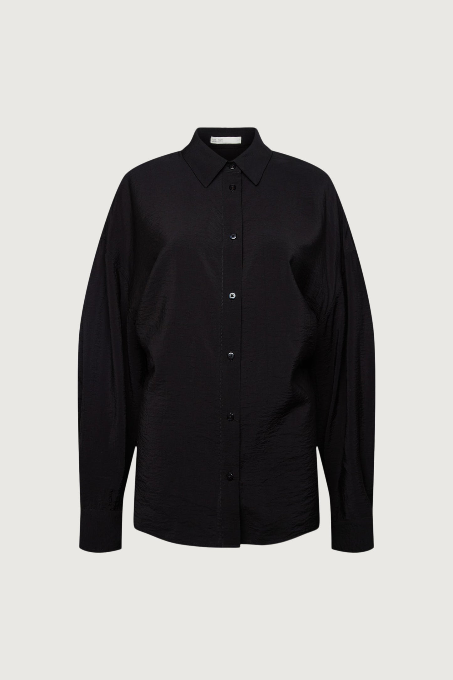 LIGHTWEIGHT CRINKLED SHIRT WITH BACK CINCHING BUTTONS