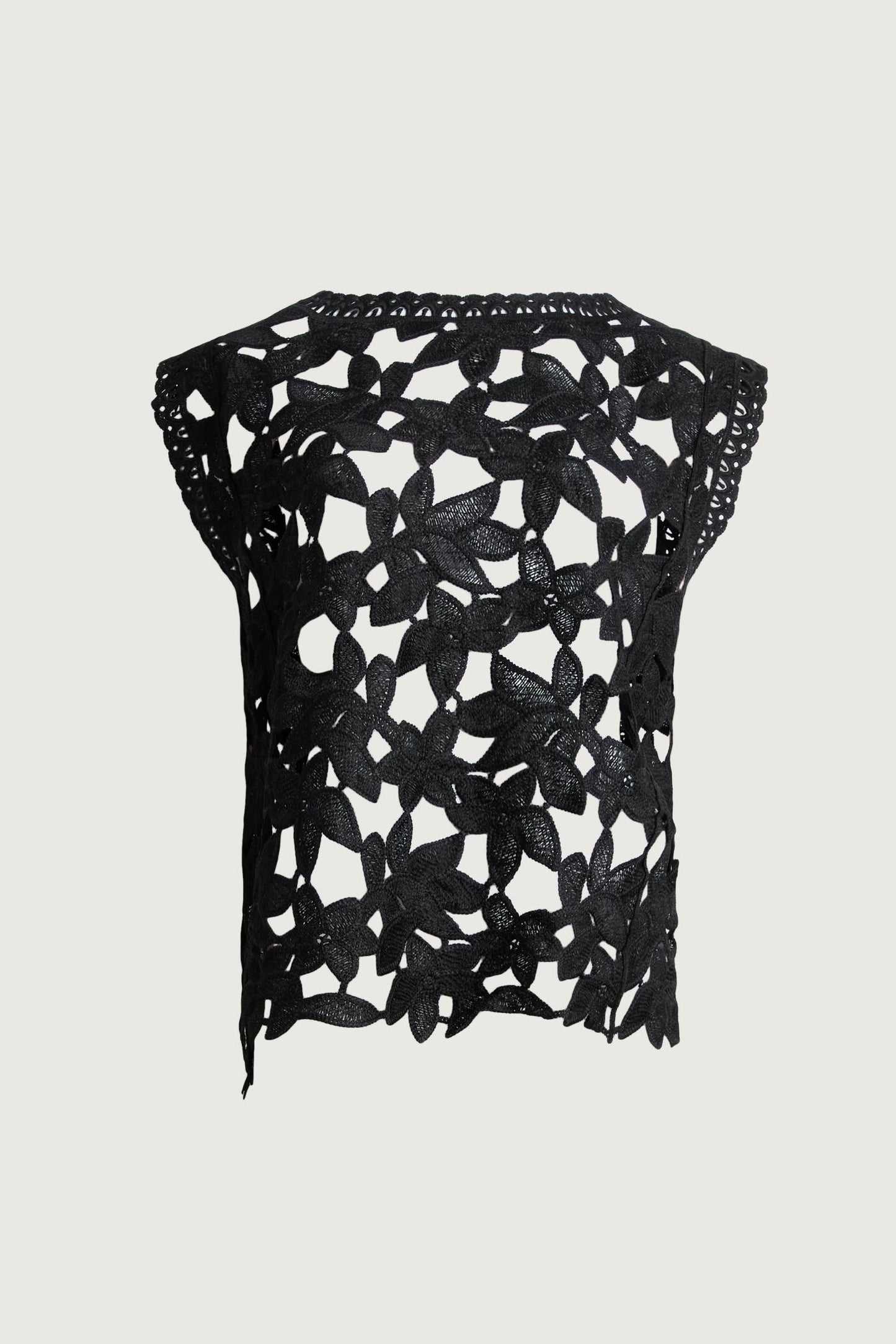 FLORAL GUIPURE LACE WOVEN TOP