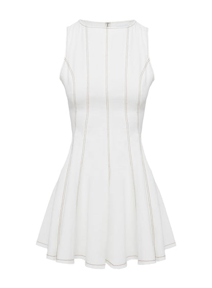 Composure Pleat Mini Dress White