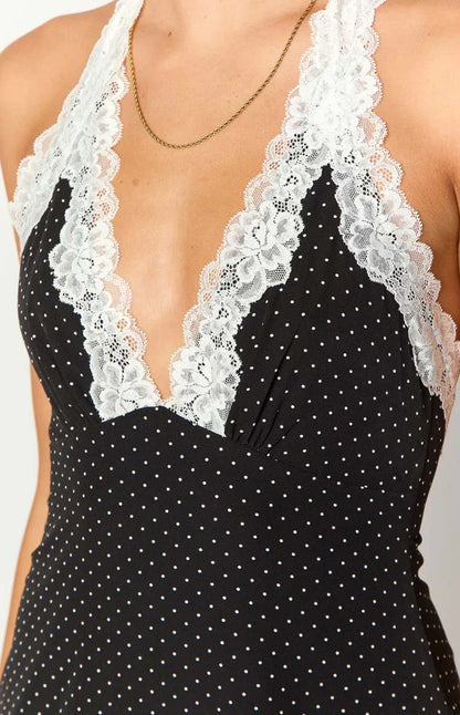 Cassidy Black Polka Dot Mini Dress