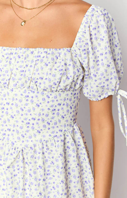 Danyal Purple Floral Mini Dress