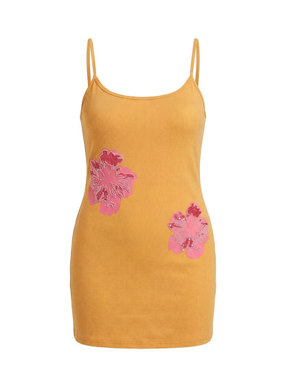 Admiration Bead Detail Mini Dress Orange Curve