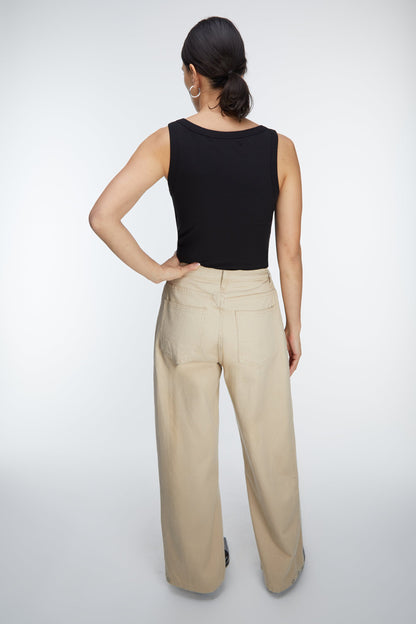 BOTTOM SNAP COTTON TWILL PANTS