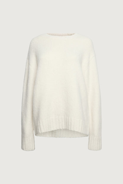 BRUSHED ALPACA OVERSIZED CREWNECK SWEATER