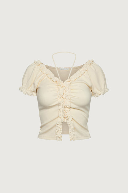 RUFFLE HALTER TOP