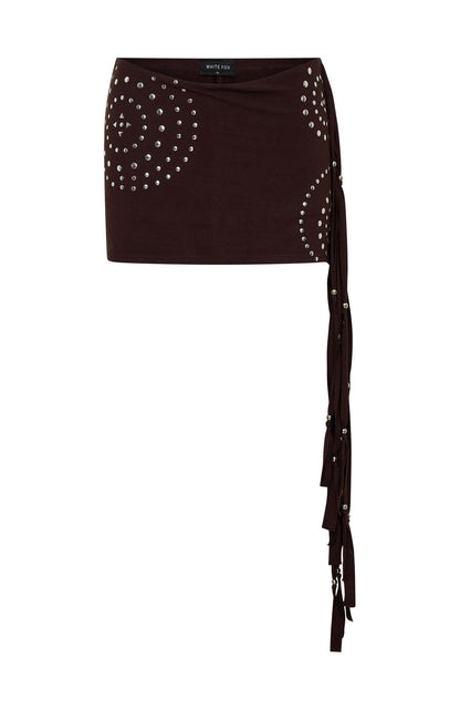 It Will Work Out Studded Mini Skort Dark Chocolate