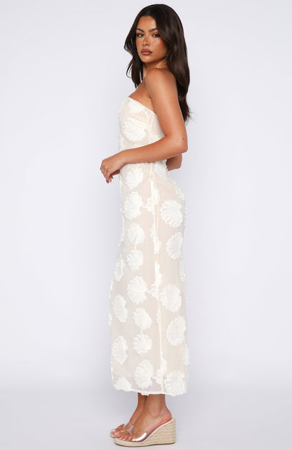 Paradise Cove Strapless Maxi Dress Cream